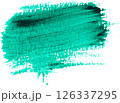 Watercolor brush stroke of green paint, on white isolated background 126337295