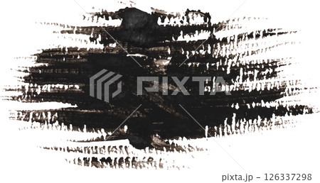 Watercolor brush stroke of black paint, on white isolated background 126337298