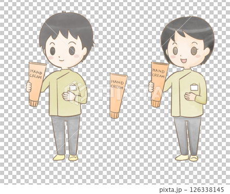 Illustration of a pharmacy/drugstore staff introducing moisturizer (male and female characters) Illustration of a pharmacy/drugstore staff introducing moisturizer (male and female characters) 126338145
