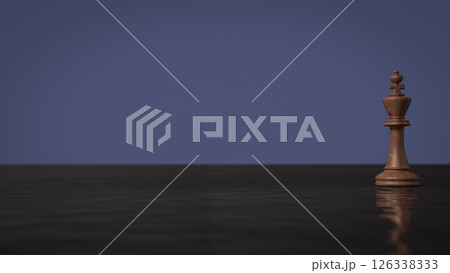 The Wood king on Black water for Business concept 3d Rendering. 126338333