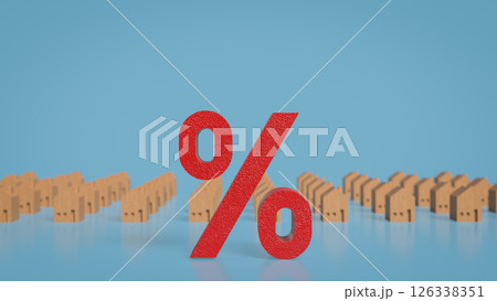 The Red Percent and wood house for Property concept 3d Rendering. The Red Percent and wood house for Property concept 3d Rendering. 126338351