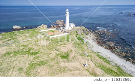 空撮「青森県」本州最北端 尻屋崎灯台の風景 下北半島 空撮「青森県」本州最北端 尻屋崎灯台の風景 下北半島 126338690