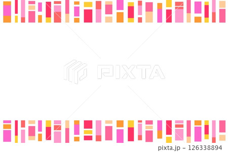 幾何学模様 フレーム 四角形 ホワイトスペース ピンク オレンジ色 幾何学模様 フレーム 四角形 ホワイトスペース ピンク オレンジ色 126338894