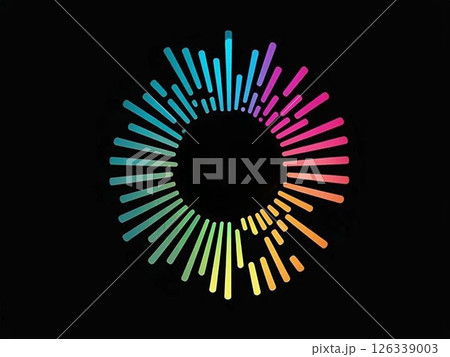 カラフルなオーディオ波形のスペクトラム カラフルなオーディオ波形のスペクトラム 126339003