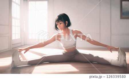 ヨガをする女性 126339580