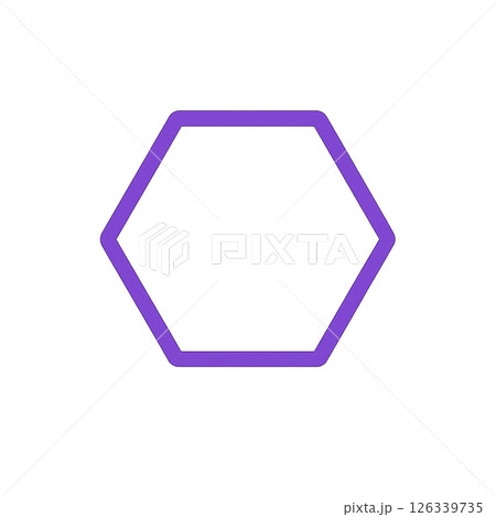 ミニマル六角形アイコン／Minimal Purple Hexagon Icon 126339735
