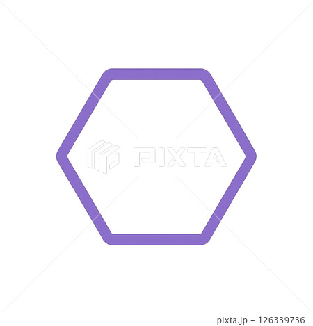 ミニマル六角形アイコン／Minimal Purple Hexagon Icon 126339736