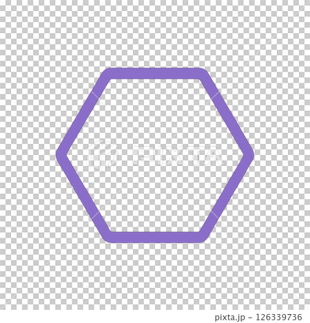 ミニマル六角形アイコン／Minimal Purple Hexagon Icon 126339736