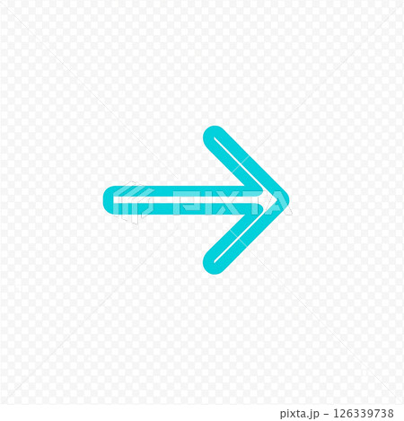 ミニマル矢印アイコン／Minimal Cyan Arrow Icon 126339738