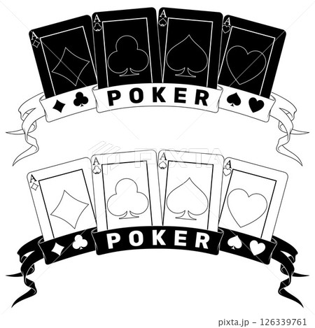 Poker hand surrounded with ribbons 126339761