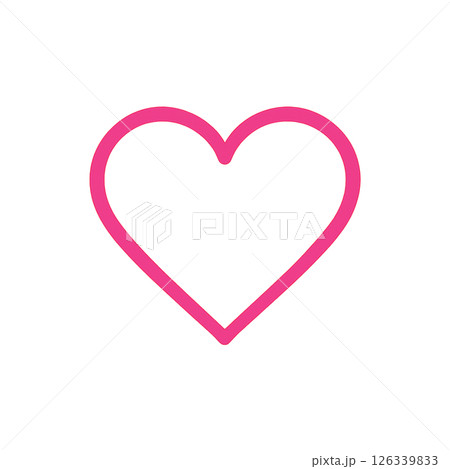 ミニマルハートアイコン／Minimal Magenta Heart Icon 126339833