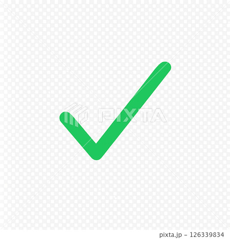 ミニマルチェックアイコン／Minimal Green Check Icon 126339834