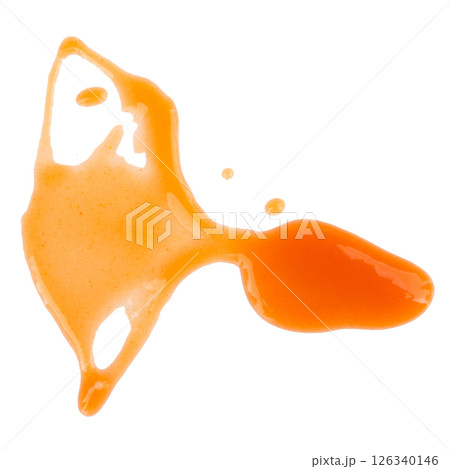 Chili sauce isolated on white background splash Chili sauce isolated on white background splash 126340146