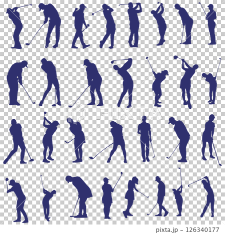Illustration material: sports silhouette golf 126340177