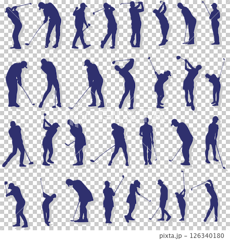 Illustration material: sports silhouette golf 126340180