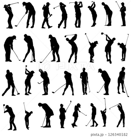 イラスト素材:スポーツシルエットゴルフ イラスト素材:スポーツシルエットゴルフ 126340182