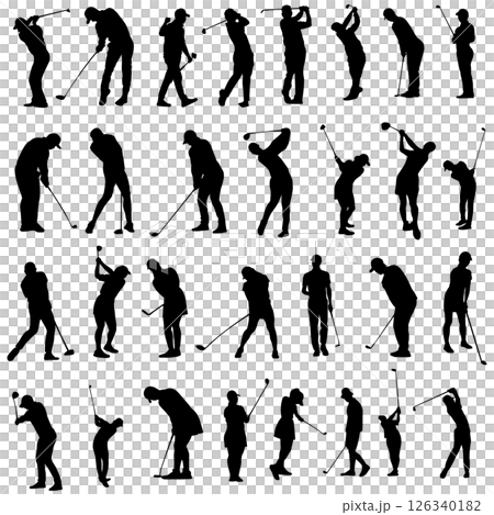 イラスト素材:スポーツシルエットゴルフ イラスト素材:スポーツシルエットゴルフ 126340182