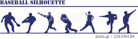 イラスト素材：スポーツシルエット野球 126340184