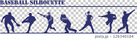 插畫素材：運動剪影棒球 126340184