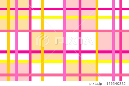 格子模様　幾何学模様　四角形　オレンジ色　ピンク 126340282