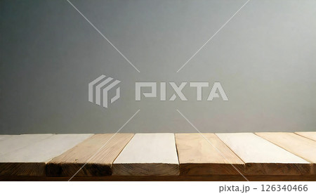 シンプルな木製のテーブル 無地で白色の背景素材 シンプルな木製のテーブル 無地で白色の背景素材 126340466