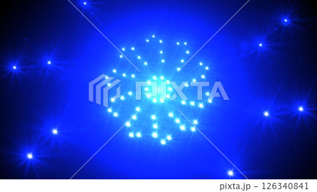 暗闇で爆砕する青い光の粒子(動画もあります) 暗闇で爆砕する青い光の粒子(動画もあります) 126340841