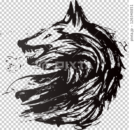 Stylish Japanese-style ink-wash illustration of a wolf Stylish Japanese-style ink-wash illustration of a wolf 126340851