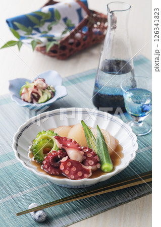 たこと夏野菜のやわらか煮  126341823