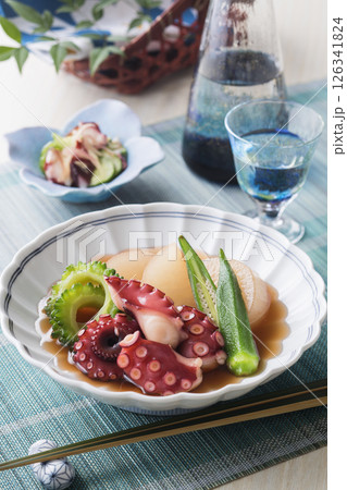 たこと夏野菜のやわらか煮  126341824