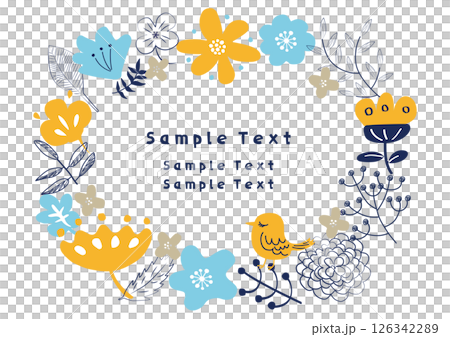 Scandinavian style floral frame Scandinavian style floral frame 126342289