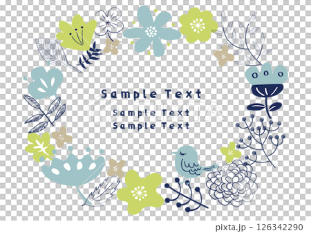 Scandinavian style floral frame 126342290