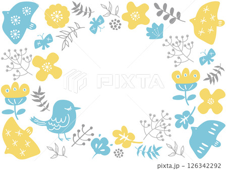 北欧風花柄フレーム 126342292