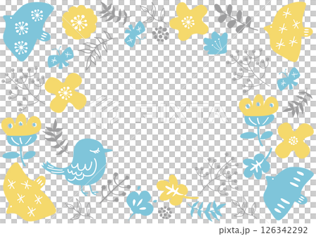 北欧風花柄フレーム 126342292