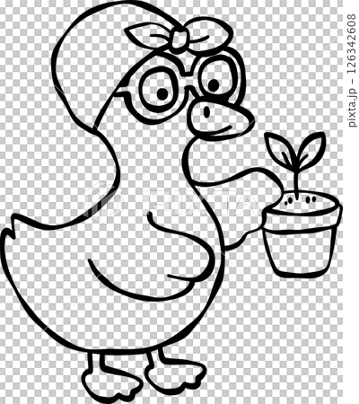 Environmental Goose with Plant Clipart 126342608