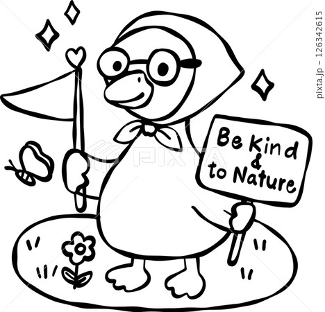 Be Kind to Nature Goose Illustration 126342615