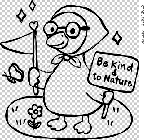 Be Kind to Nature Goose Illustration 126342615