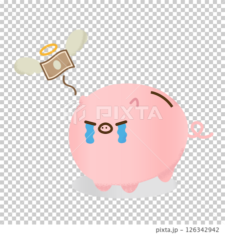 A cute piggy bank that cries when the bills disappear A cute piggy bank that cries when the bills disappear 126342942