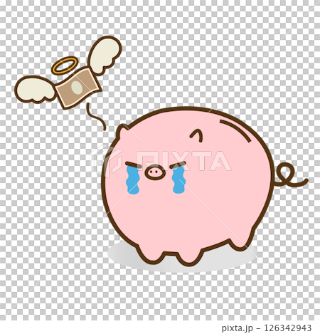 お札が消えて泣くかわいいブタの貯金箱 ピギーバンク お札が消えて泣くかわいいブタの貯金箱 ピギーバンク 126342943