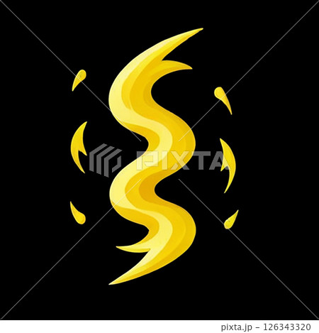 Golden swirl design against a black background with dynamic shapes and flowing lines, emphasizing a vibrant and energetic abstract style perfect for digital art projects. Golden swirl design against a black background with dynamic shapes and flowing lines, emphasizing a vibrant and energetic abstract style perfect for digital art projects. 126343320