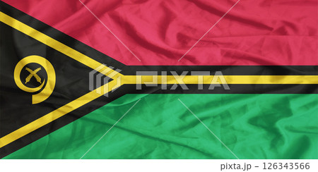 Vanuatu Flag Wind Waving Close Up 126343566