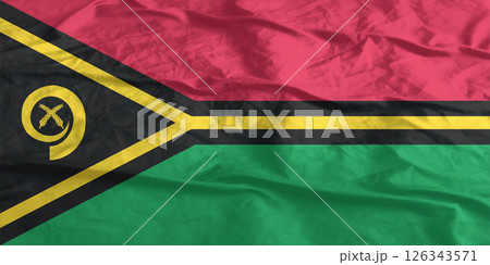Vanuatu Flag Wind Waving Close Up 126343571