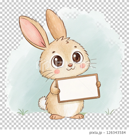 Cute animals holding signs clipart white background  Cute animals holding signs clipart white background  126343584