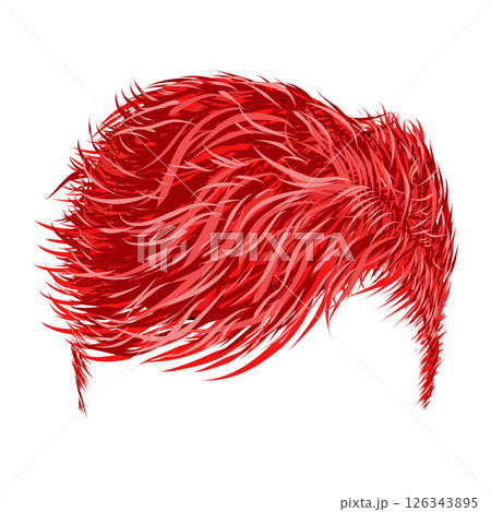 Illustration of a red hair style for men Illustration of a red hair style for men 126343895