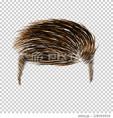 Illustration of a mixed black and brown hair style for men Illustration of a mixed black and brown hair style for men 126343910