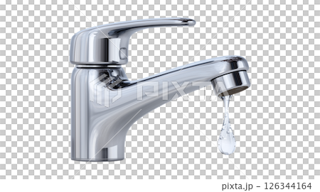 Contemporary bathroom fixture with minimalist lever design 126344164