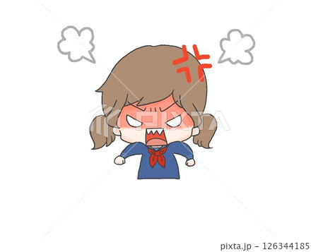 プンプン怒っている女子学生 プンプン怒っている女子学生 126344185