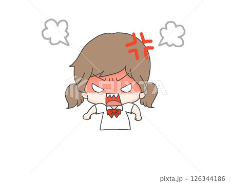 プンプン怒っている女子学生 プンプン怒っている女子学生 126344186