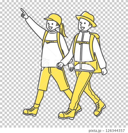 Young couple hiking 126344357