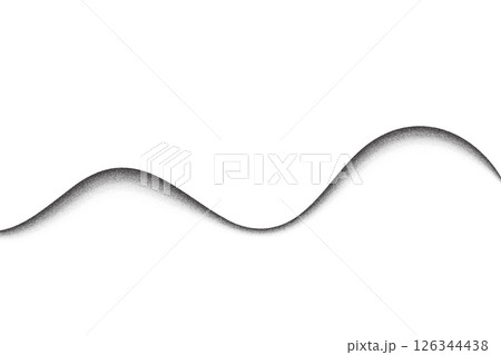 Sand mountain landscape with noise grainy gradient. Stipple dotted wavy line with grunge effect. Halftone dust gradation landscape isolated on white background. Spotted decorative shade. 126344438