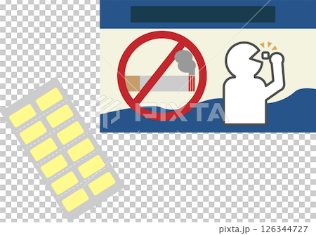 Image material of anti-smoking aid gum and pills 126344727